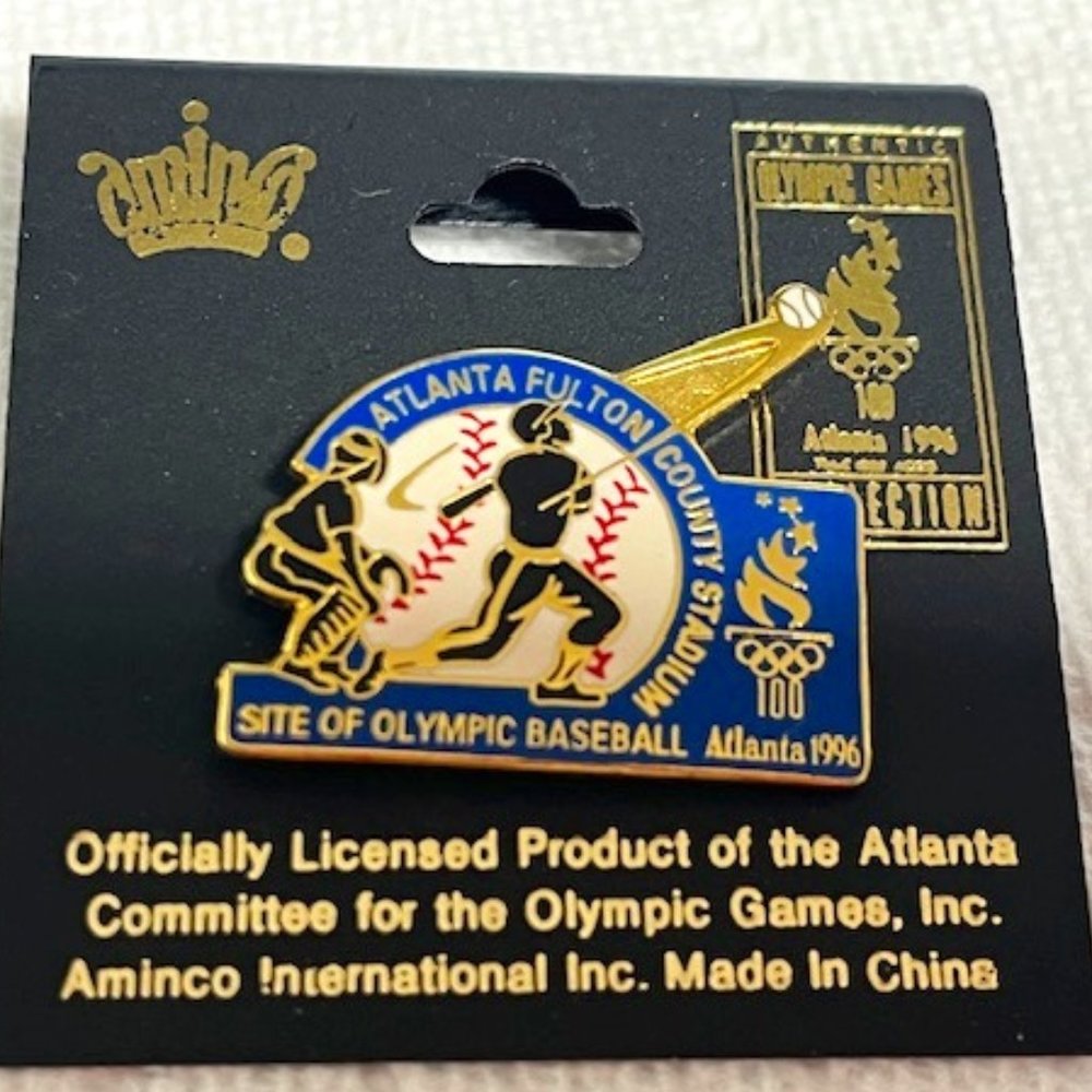 NEW VTG Authentic Olympic Baseball Games Site Atlanta 1996 Lapel Hat Tack Pin
